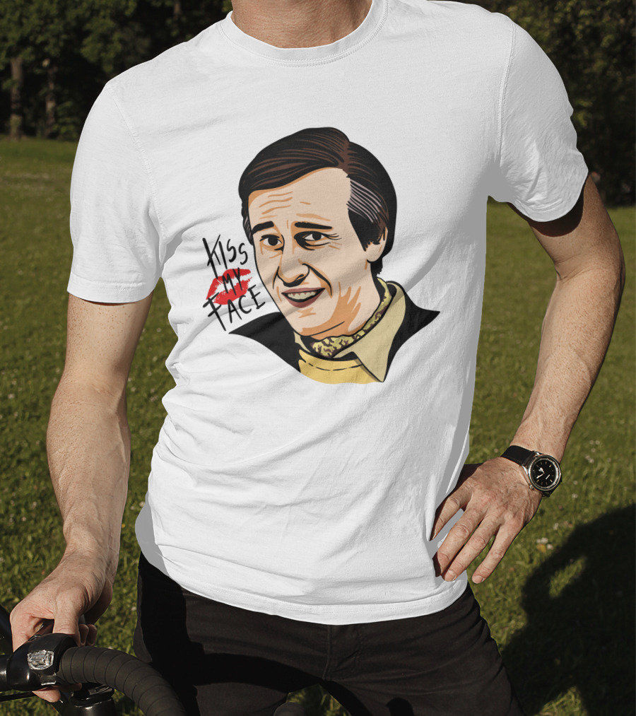 Alan Partridge Kiss My Face Retro Portrait With Lipstick T-Shirt