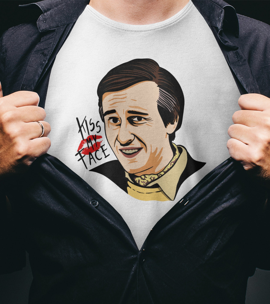 Alan Partridge Kiss My Face Retro Portrait With Lipstick T-Shirt