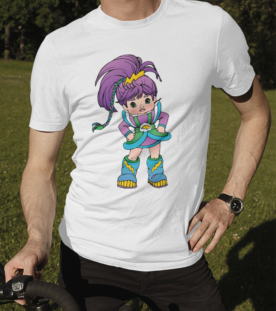 Rainbow Brite Stormy Character With Purple Hair And Lightning Bolt T-Shirt