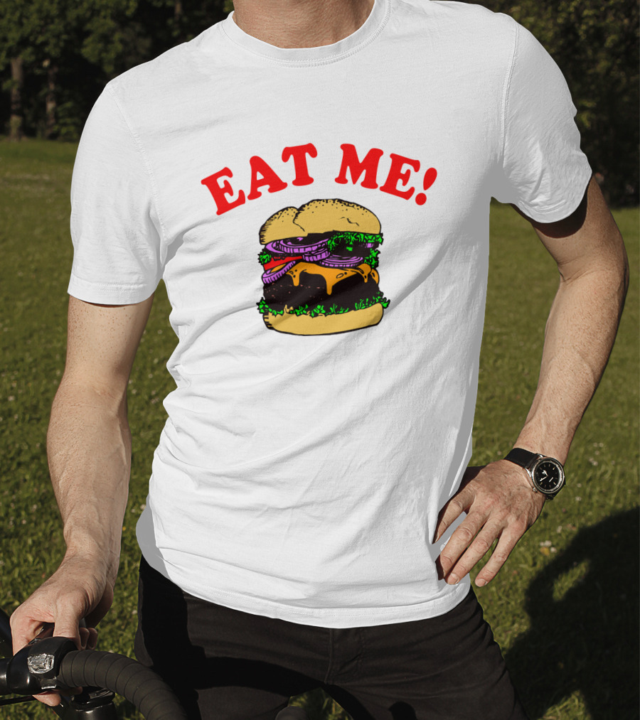 Captain Spaulding Eat Me Burger Text T-Shirt