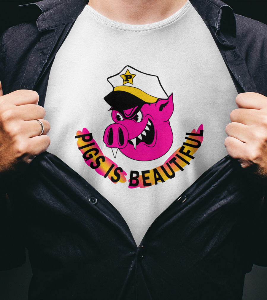 Captain Spaulding Pink Pig With Hat Pigs Is Beautiful T-Shirt