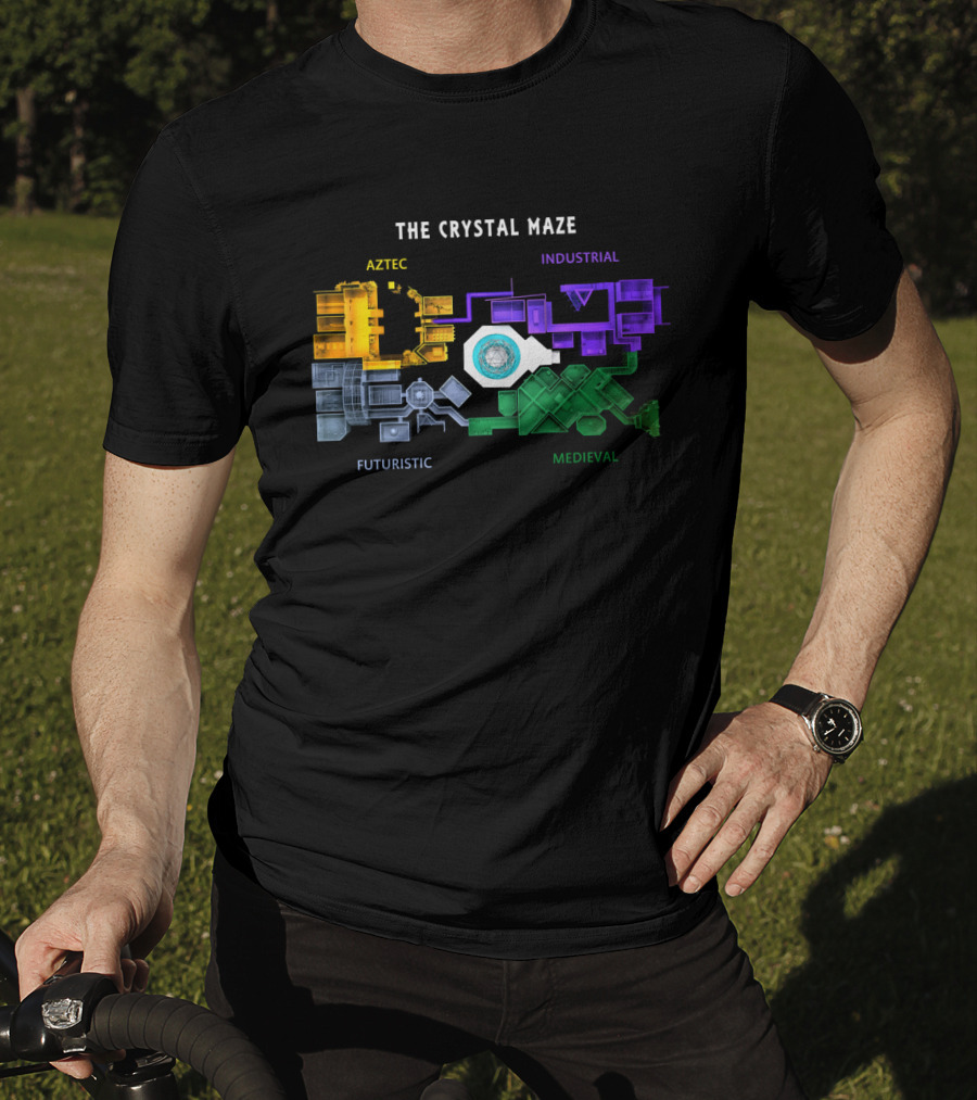 The Crystal Maze Map Aztec Industrial Futuristic Medieval T-Shirt