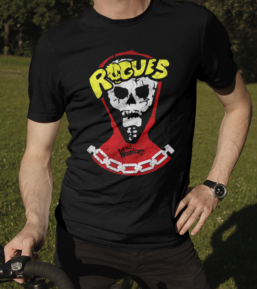 Rogues Skull Mask With Chain And The Warriors T-Shirt