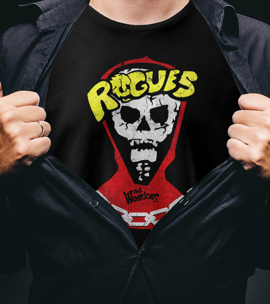 Rogues Skull Mask With Chain And The Warriors T-Shirt