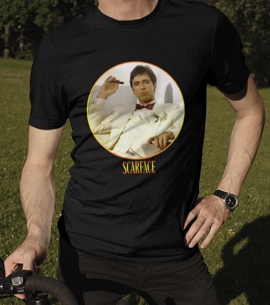 Scarface Iconic Movie Character In Circle Frame T-Shirt