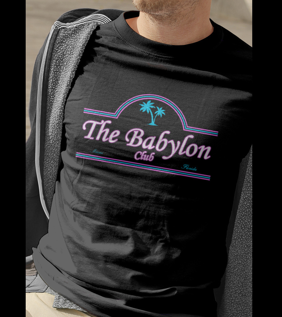 Scarface The Babylon Club Miami Florida Neon Palms T-Shirt