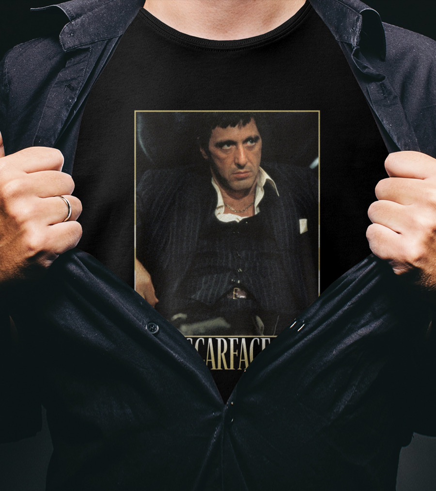 SCARFACE Tony Montana Al Pacino Classic Movie Scene T-Shirt