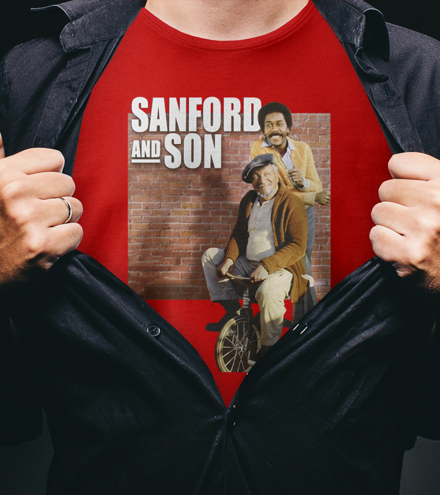 Sanford And Son Red Brick Wall Background T-Shirt