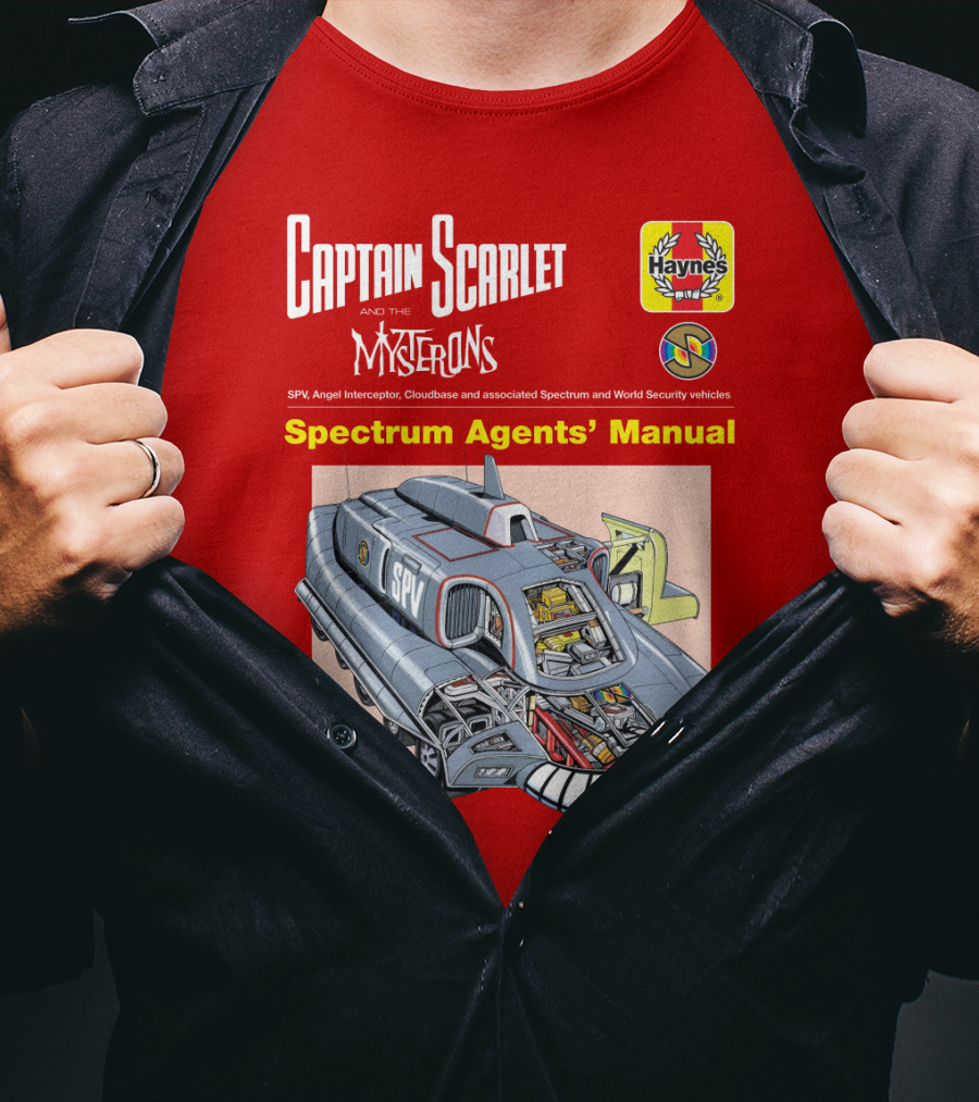 Captain Scarlet And The Mysterons Spectrum Agents' Manual SPV Haynes Cloudbase Spectrum World Security Vehicles T-Shirt