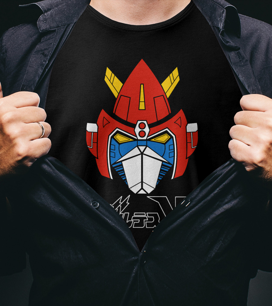 Chodenji Machine Voltes V Robot Head Japanese Text T-Shirt