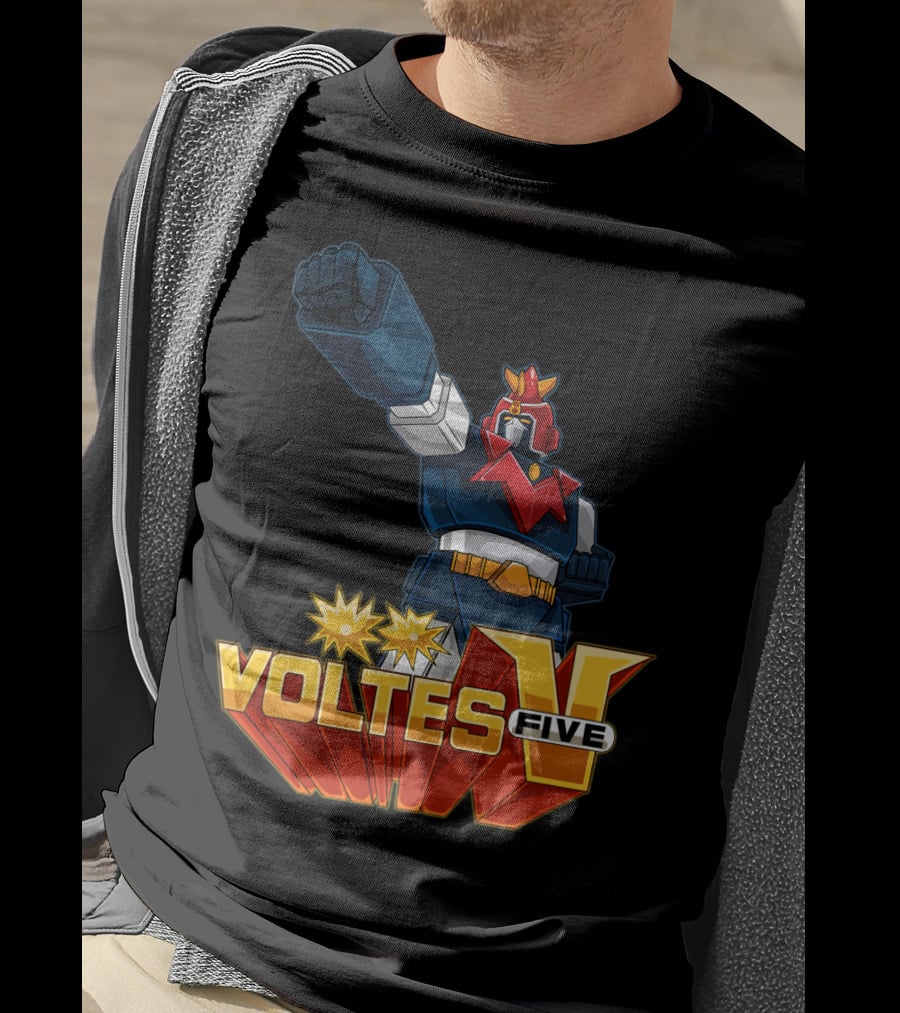Voltes Five Robot Iconic Anime Character Fist Power Action T-Shirt