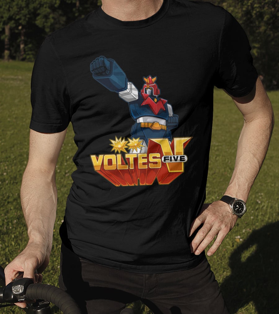 Voltes Five Robot Iconic Anime Character Fist Power Action T-Shirt