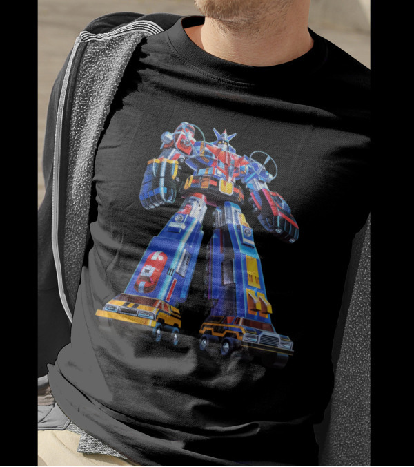 Vehicle Force Voltron Dairugger XV Giant Mecha Robot T-Shirt