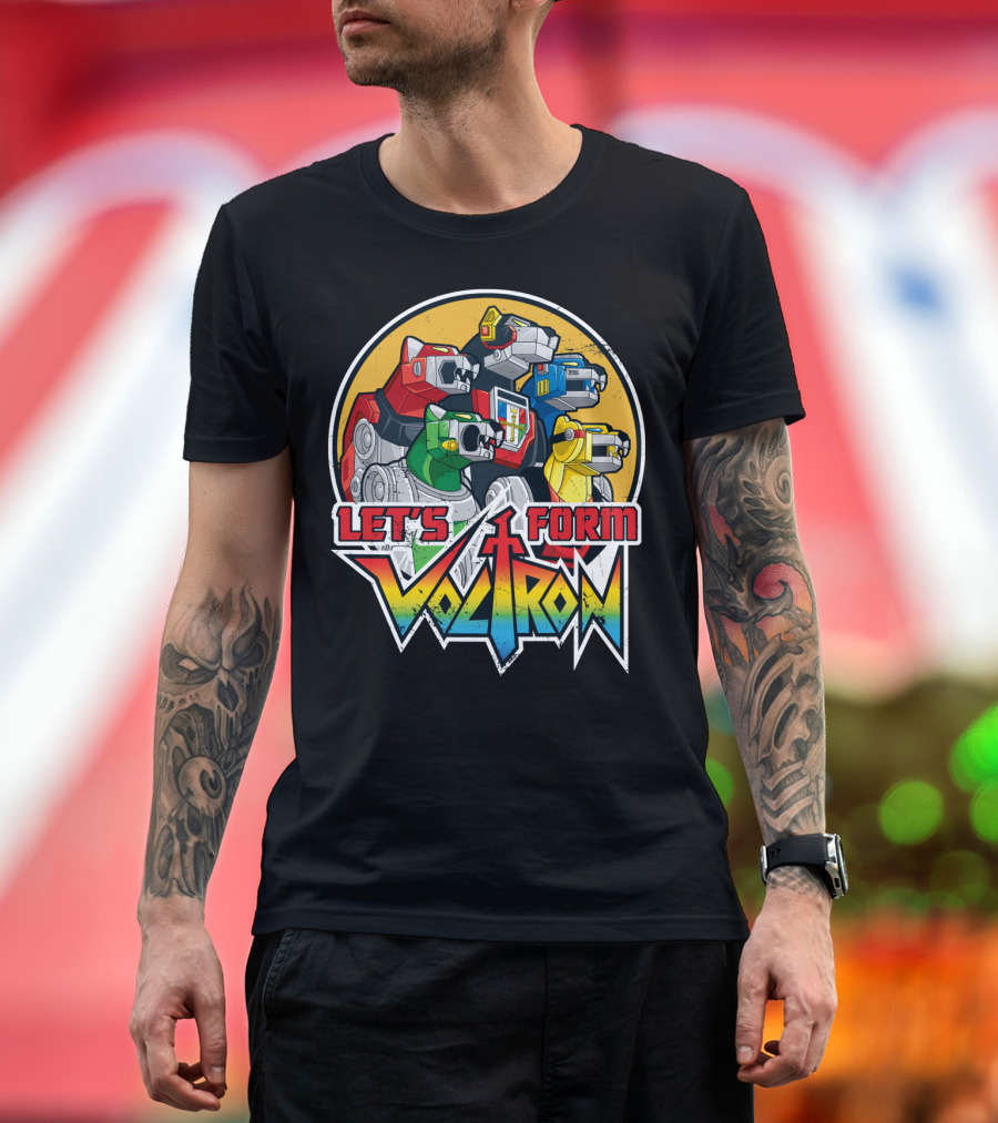 Let’s Form Voltron Lions Retro Iconic Team Assembly T-Shirt