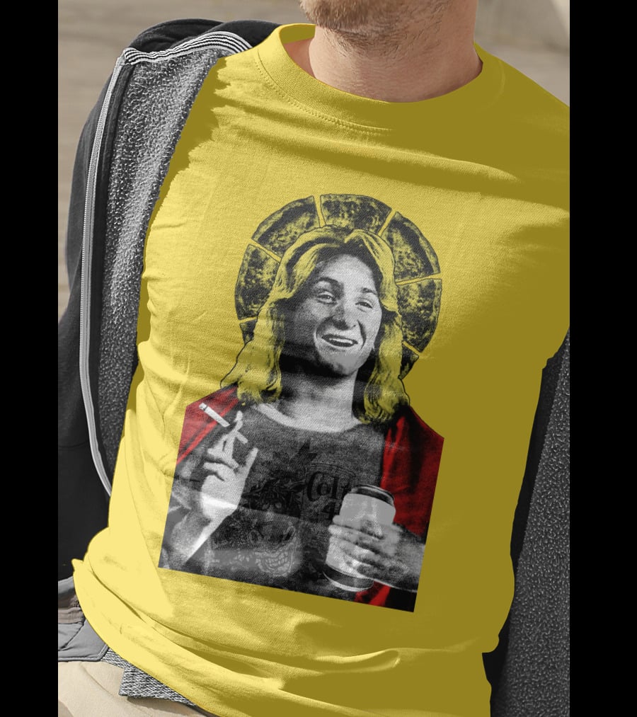 Fast Times At Ridgemont High Jeff Spicoli Halo Smoking And Holding Drink T-Shirt