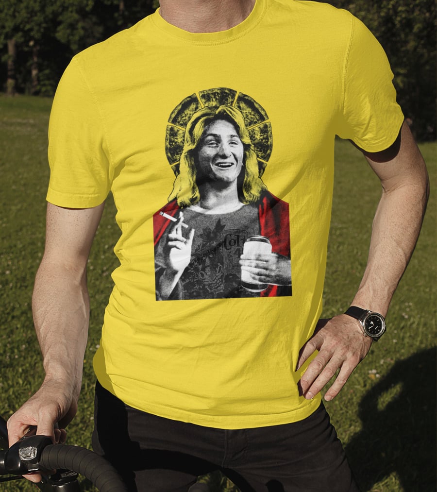 Fast Times At Ridgemont High Jeff Spicoli Halo Smoking And Holding Drink T-Shirt