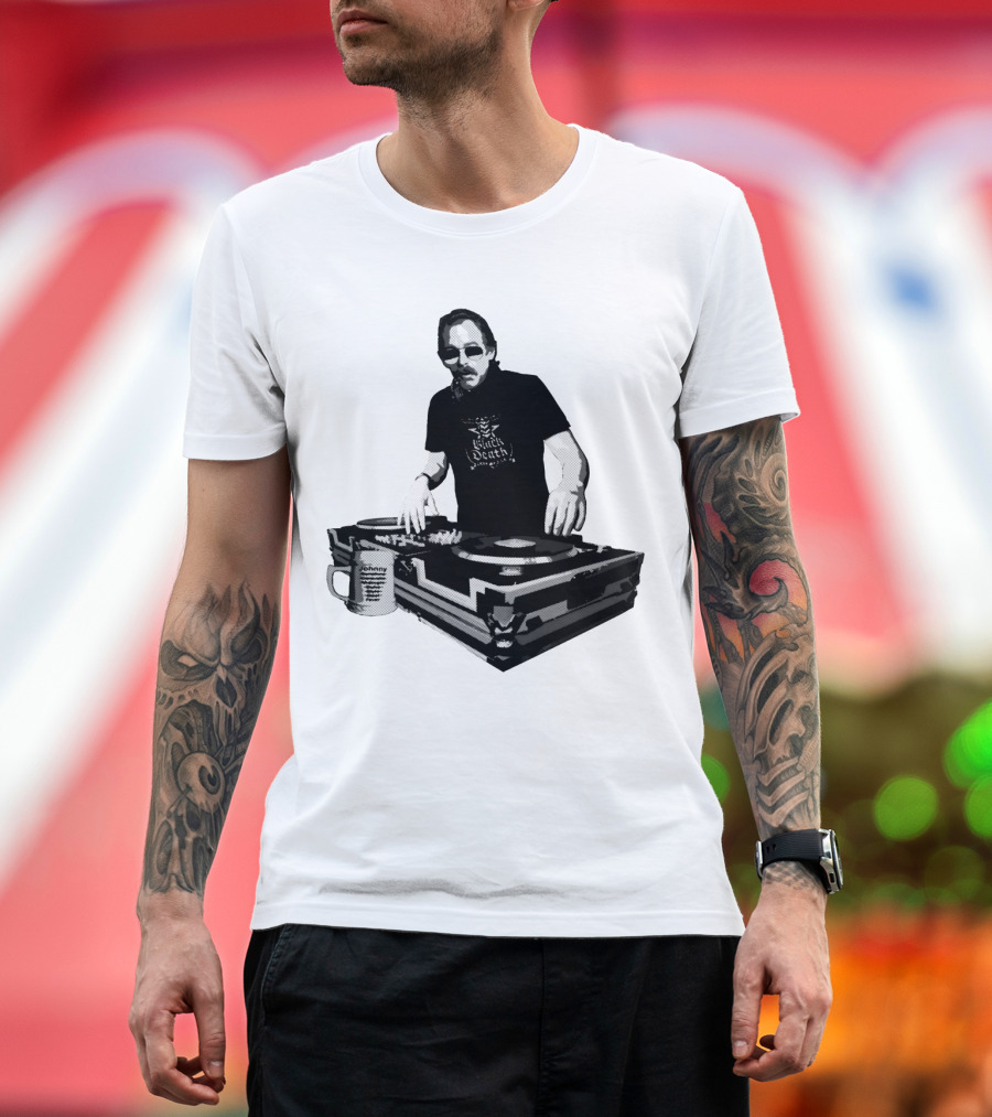 DJ Fever Black Death Coffee Turntable Maven T-Shirt