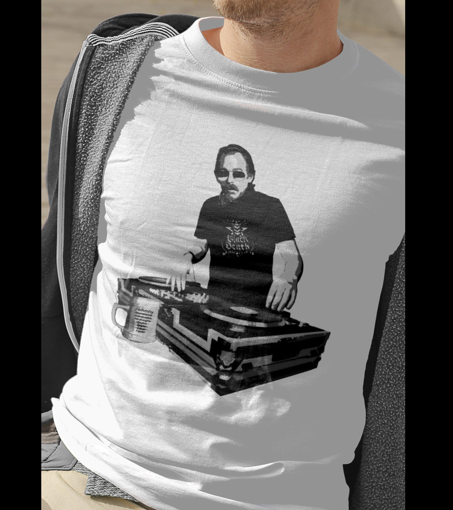 DJ Fever Black Death Coffee Turntable Maven T-Shirt