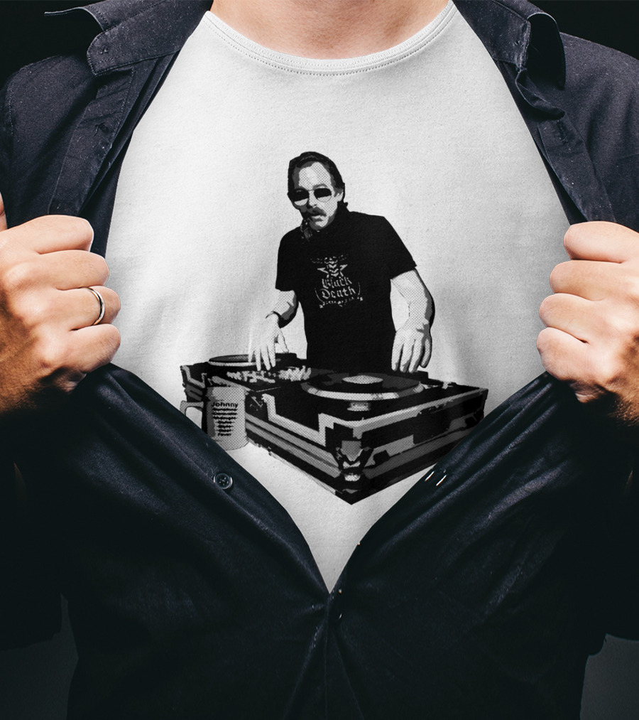 DJ Fever Black Death Coffee Turntable Maven T-Shirt