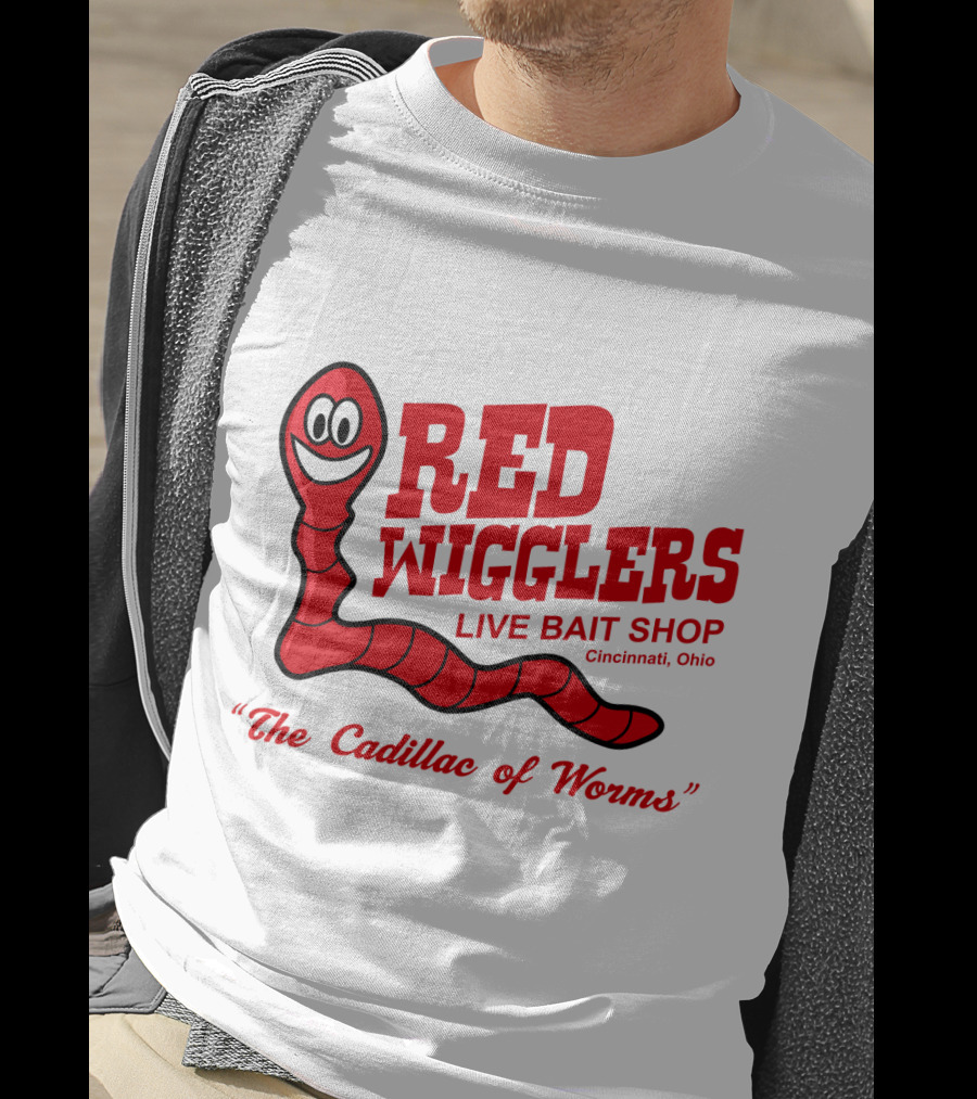 WKRP In Cincinnati Red Wigglers Live Bait Shop The Cadillac Of Worms T-Shirt