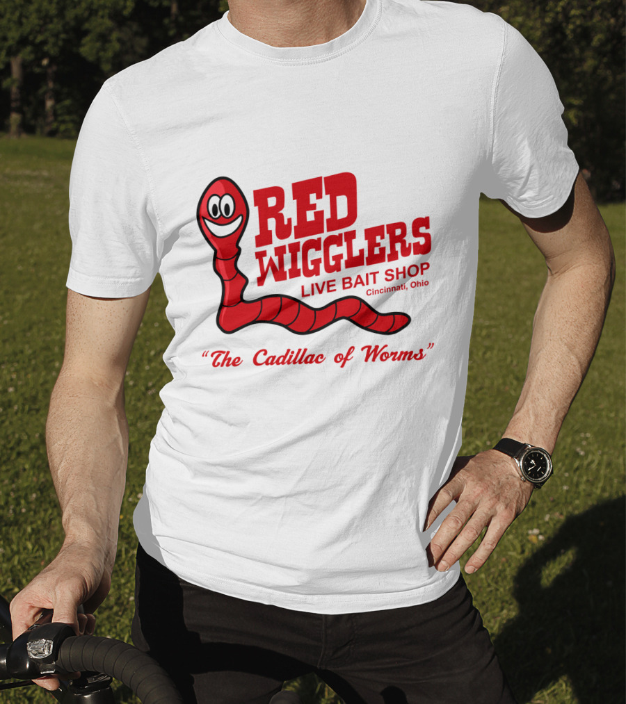 WKRP In Cincinnati Red Wigglers Live Bait Shop The Cadillac Of Worms T-Shirt