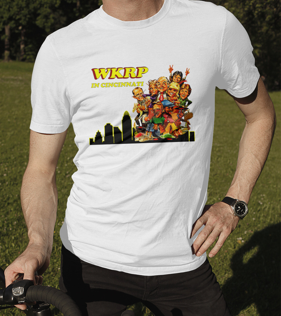WKRP In Cincinnati Characters And Skyline T-Shirt