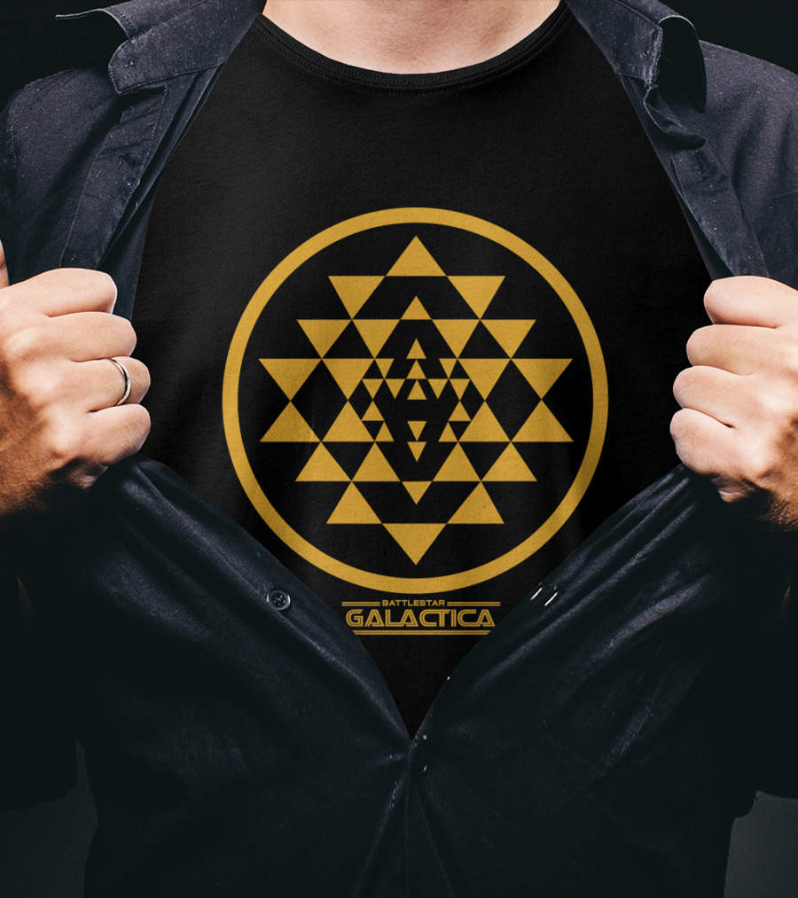 Battlestar Galactica Gold Squadron Pyramid Emblem T-Shirt