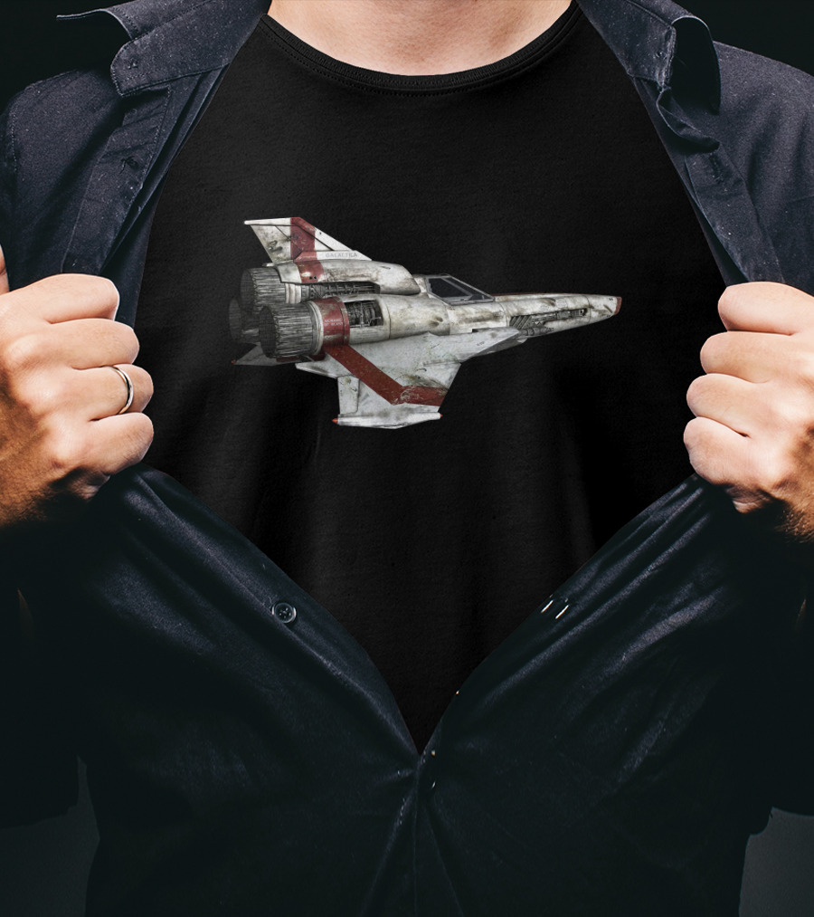 Battlestar Galactica Viper Mark Spacecraft Detailed Image T-Shirt