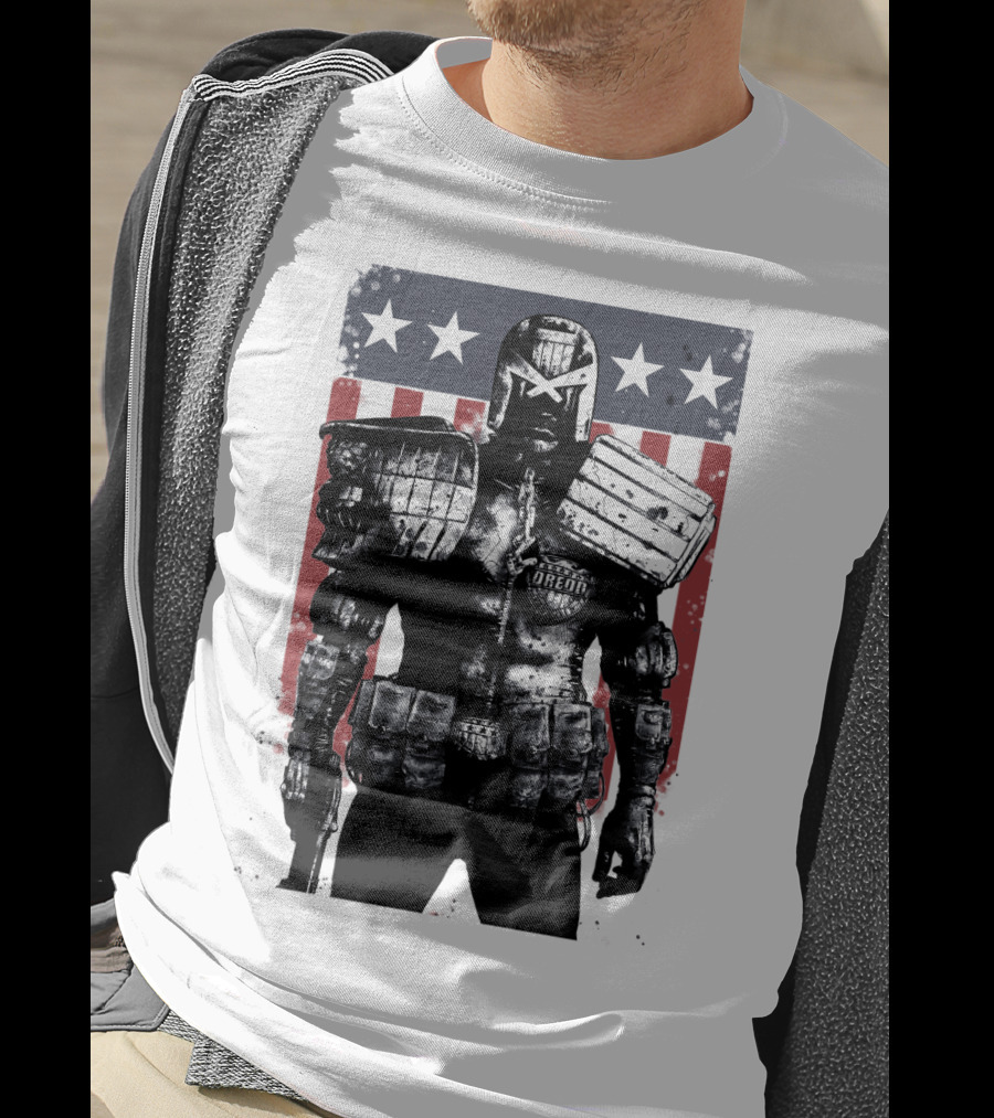 Judge Dredd Judgement Day Stars And Stripes Comic Hero T-Shirt