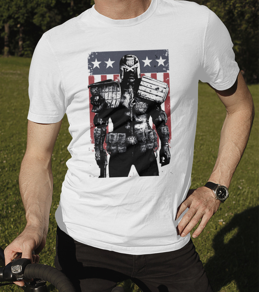 Judge Dredd Judgement Day Stars And Stripes Comic Hero T-Shirt