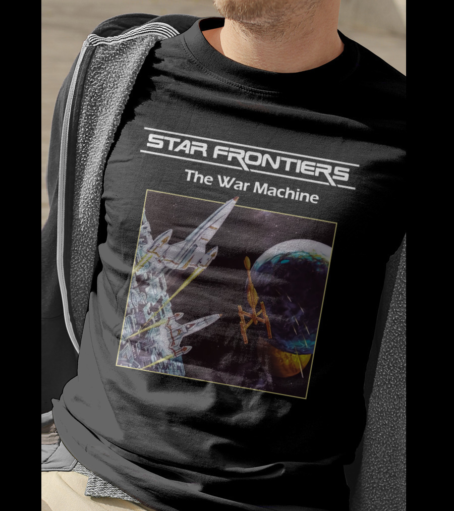 Star Frontiers The War Machine Spaceship Battle Scene T-Shirt