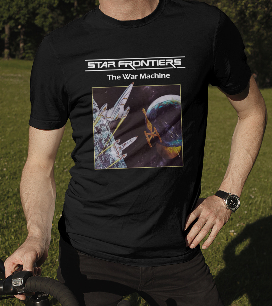 Star Frontiers The War Machine Spaceship Battle Scene T-Shirt