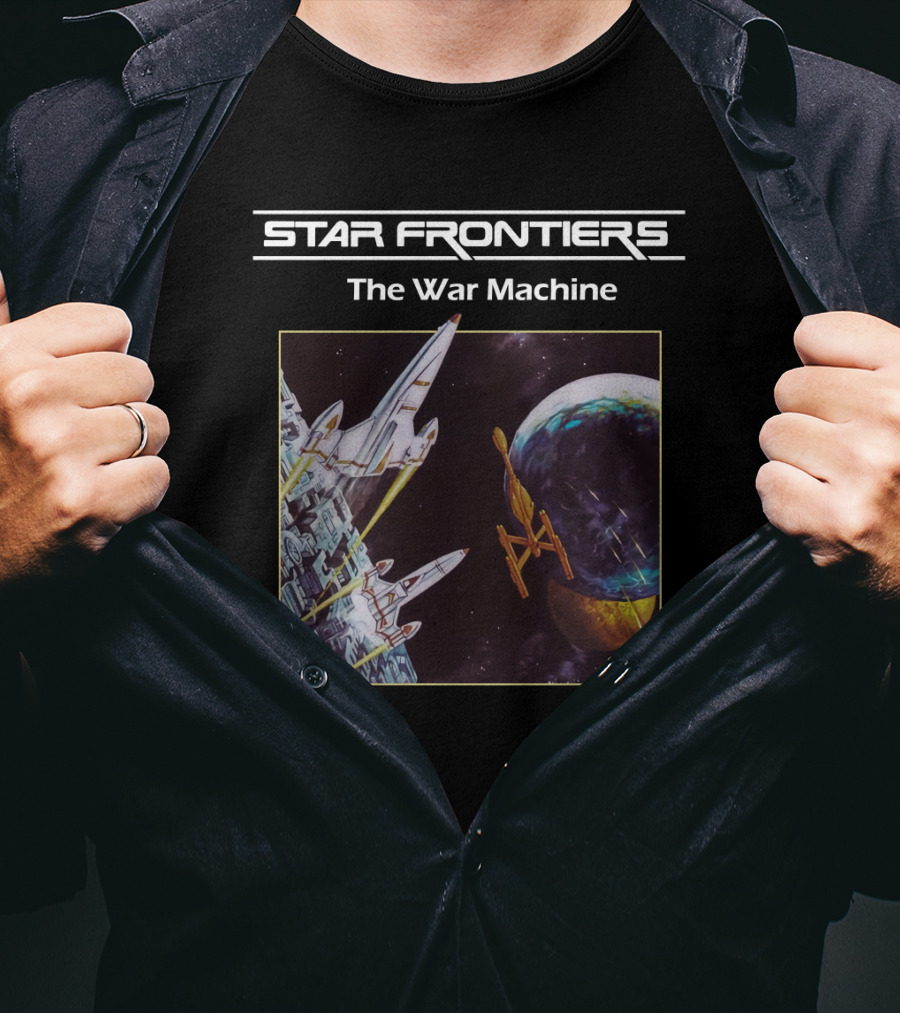 Star Frontiers The War Machine Spaceship Battle Scene T-Shirt