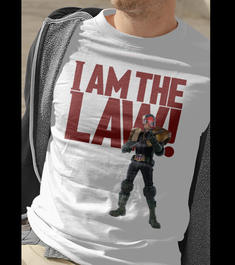 Judge Dredd I Am The Law Action Figure Stance T-Shirt