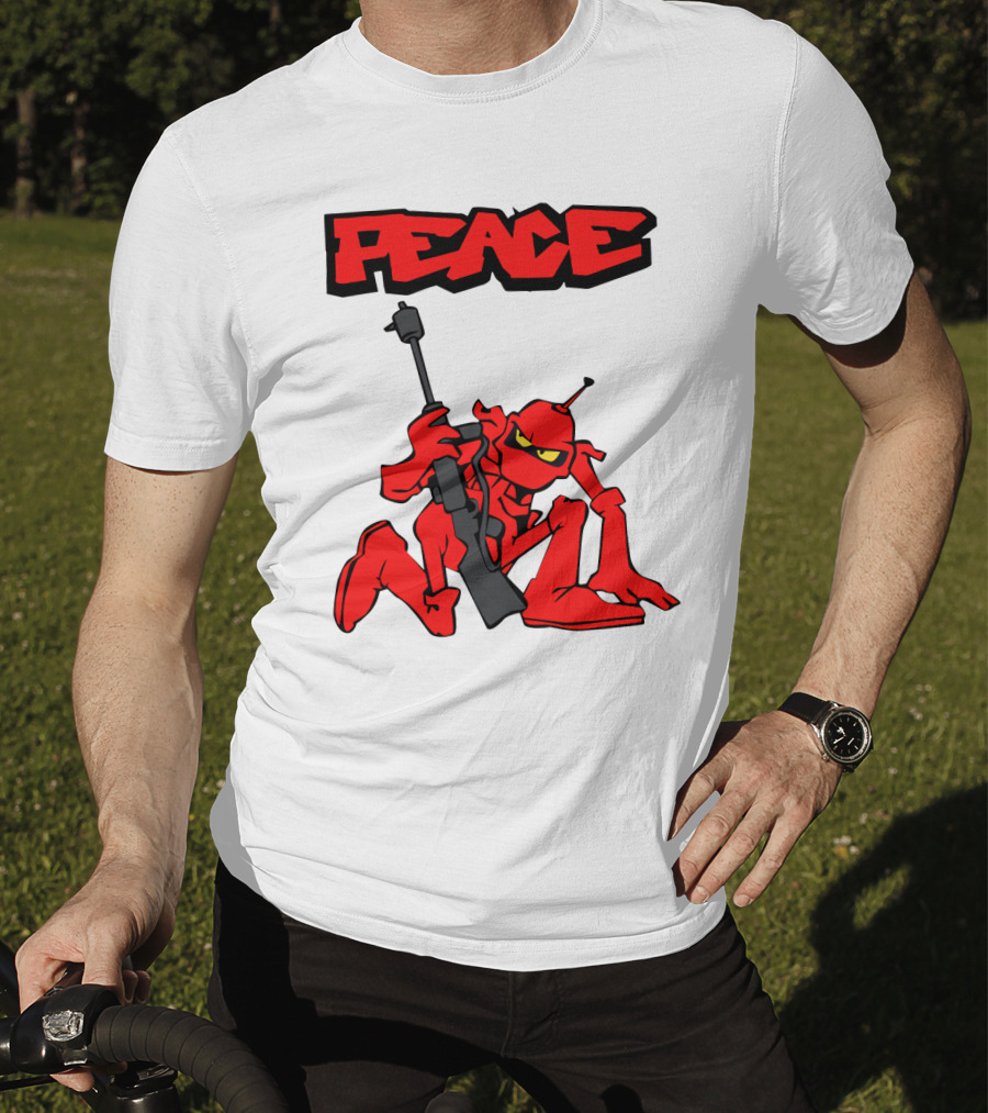 PEACE Ant Holding Rifle T-Shirt