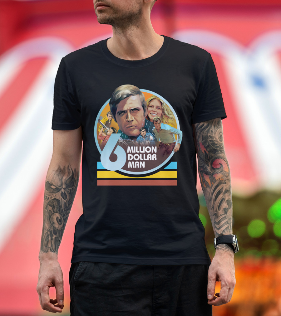 6 Million Dollar Man Retro Action Adventure Iconic Characters T-Shirt