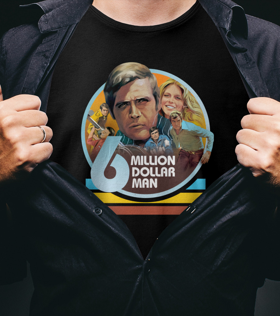 6 Million Dollar Man Retro Action Adventure Iconic Characters T-Shirt