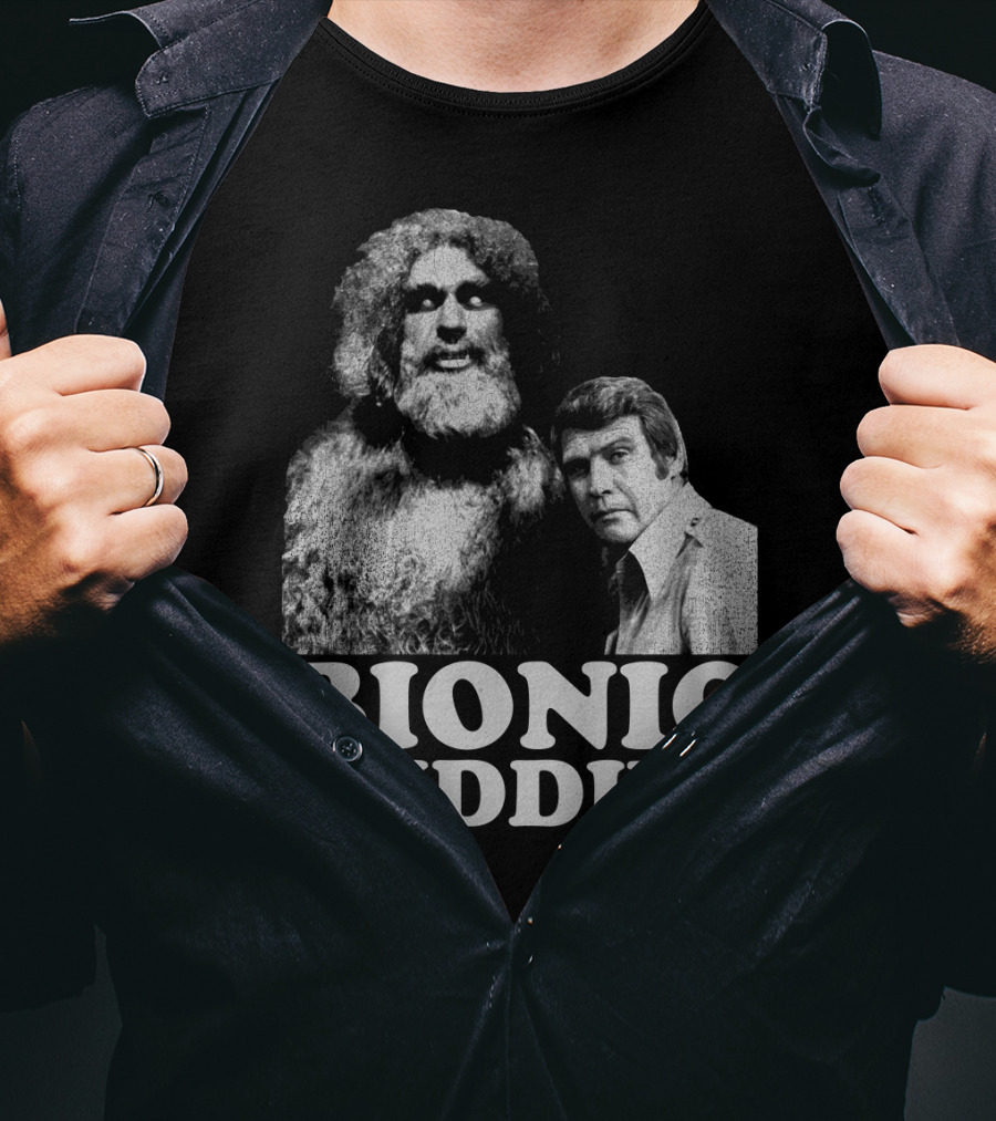 Six Million Dollar Man Bionic Buddies Retro TV Show Iconic Duo T-Shirt