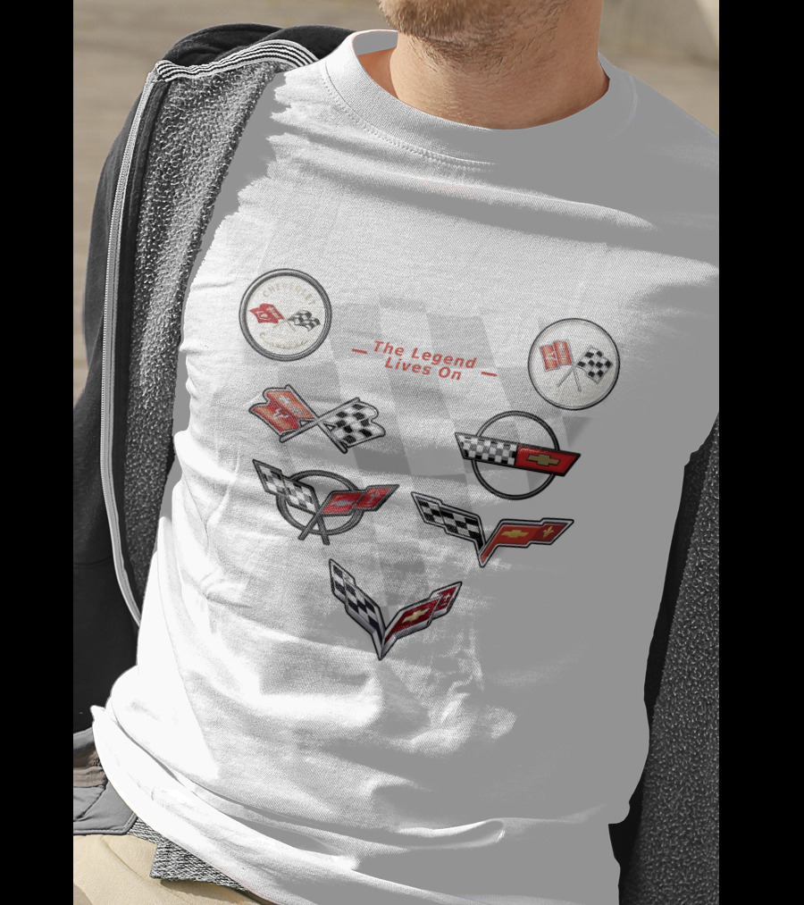 Chevrolet Corvette The Legend Lives On Racing Emblems Collection T-Shirt