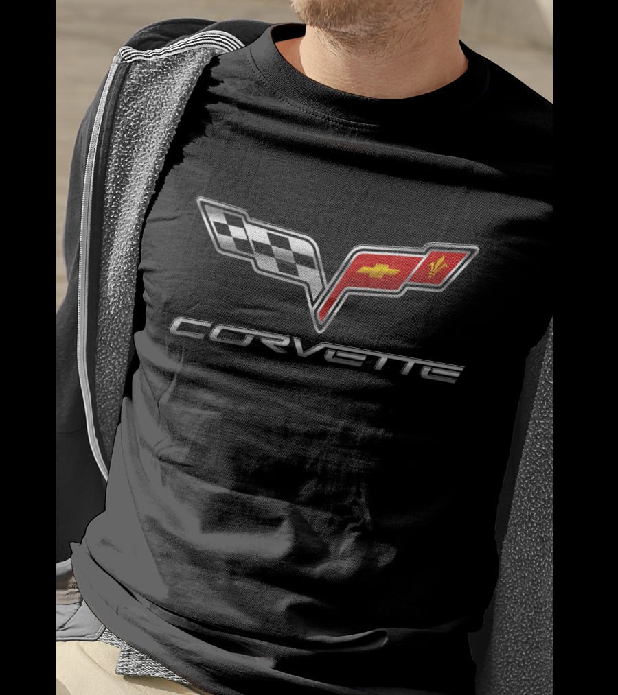 Corvette C2 Racing Flags Emblem T-Shirt