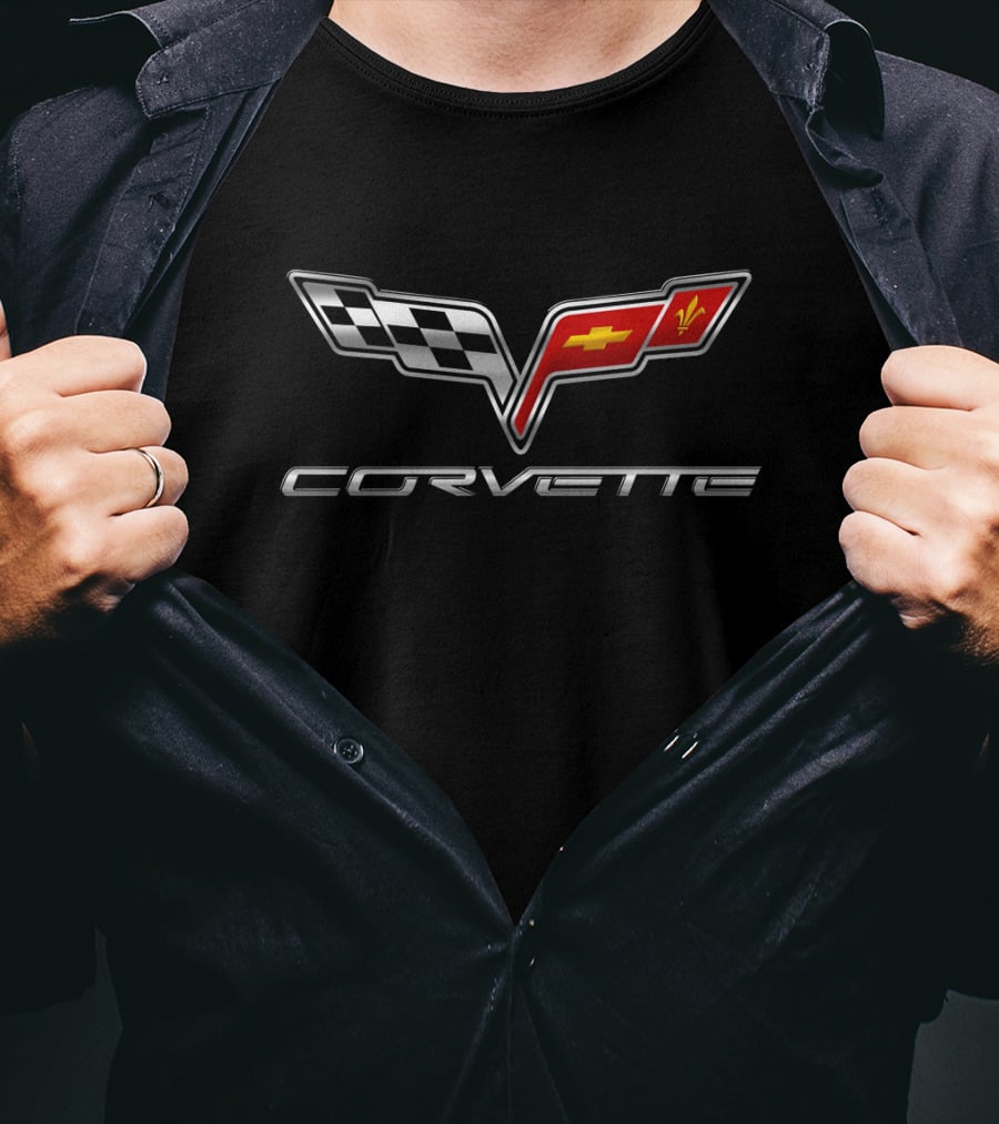 Corvette C2 Racing Flags Emblem T-Shirt