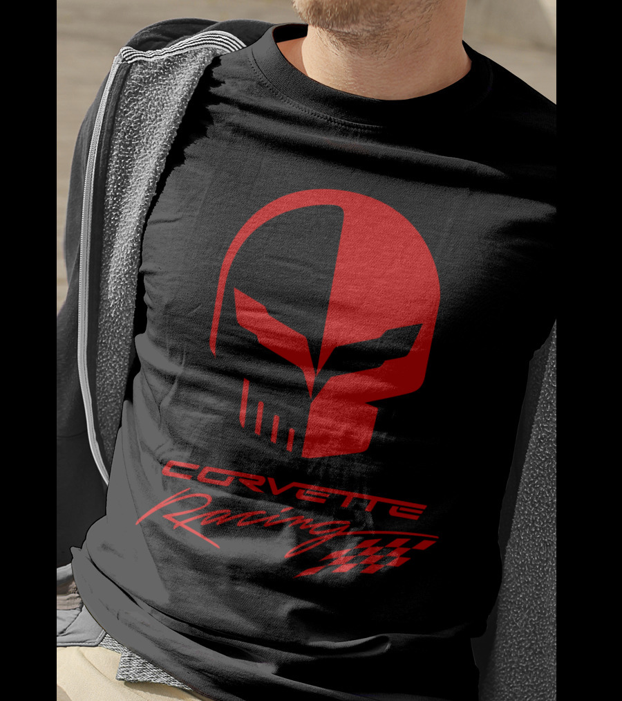 Corvette Racing Skull Red T-Shirt