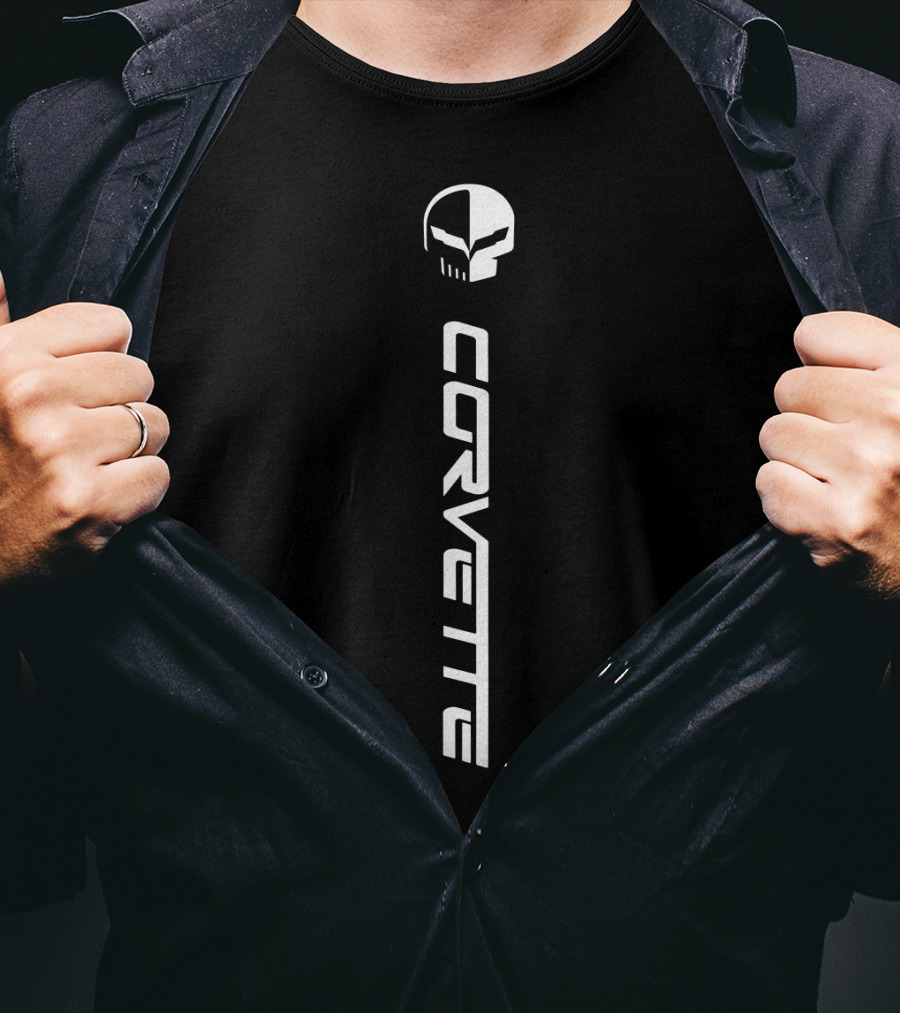 Corvette Vertical Skull T-Shirt