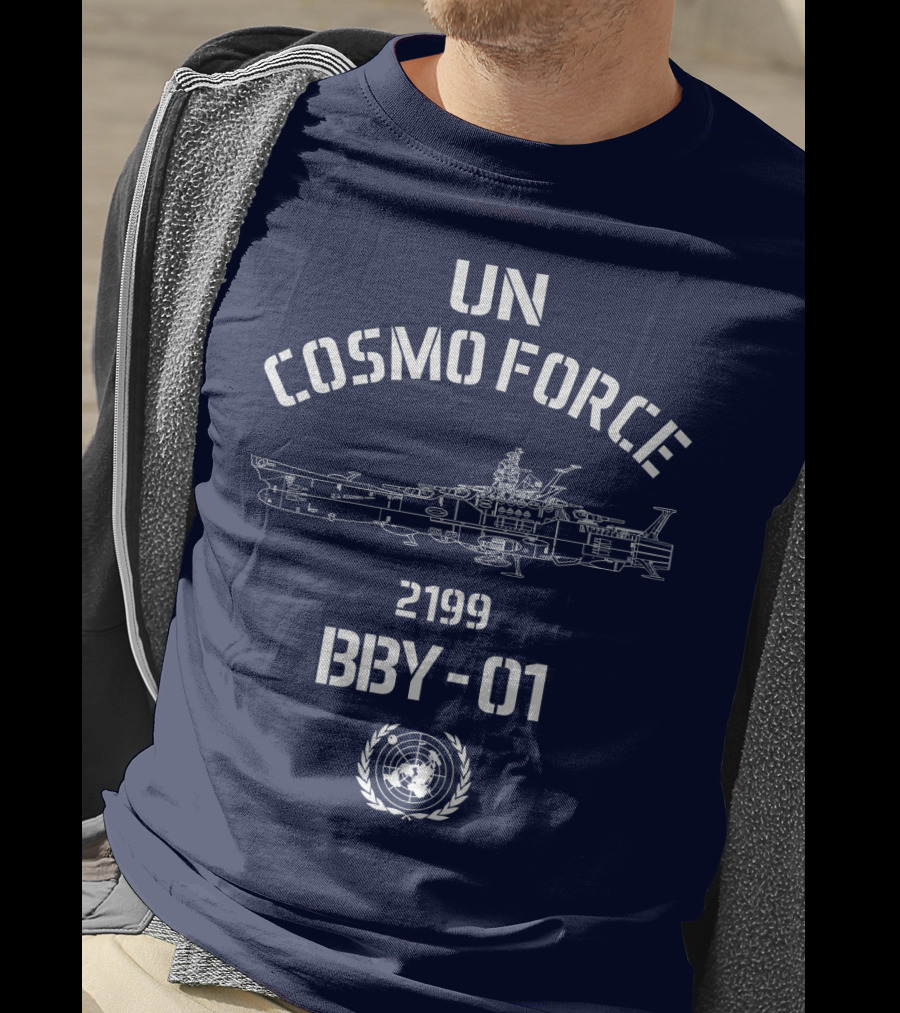 UN Cosmo Force 2199 BBY-01 Spaceship Blueprint T-Shirt