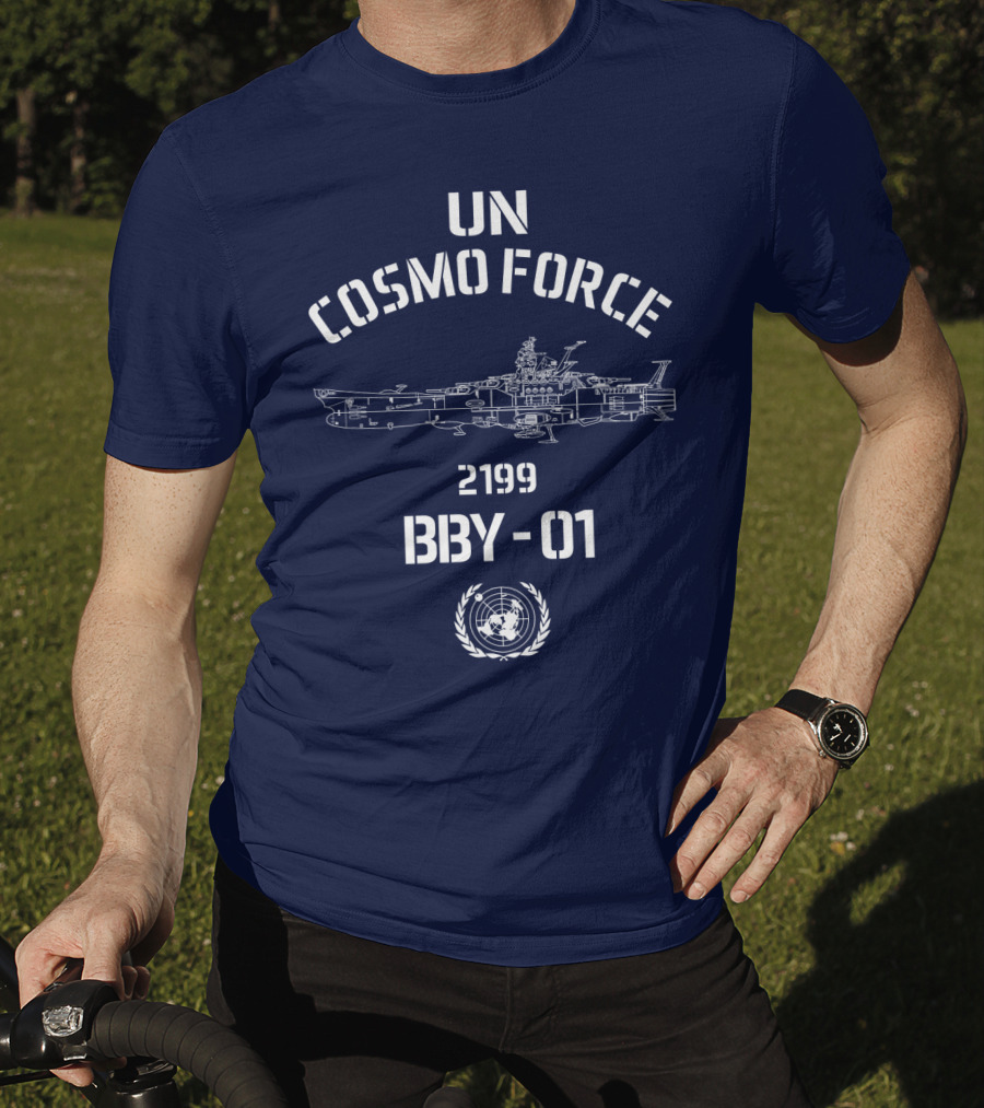 UN Cosmo Force 2199 BBY-01 Spaceship Blueprint T-Shirt