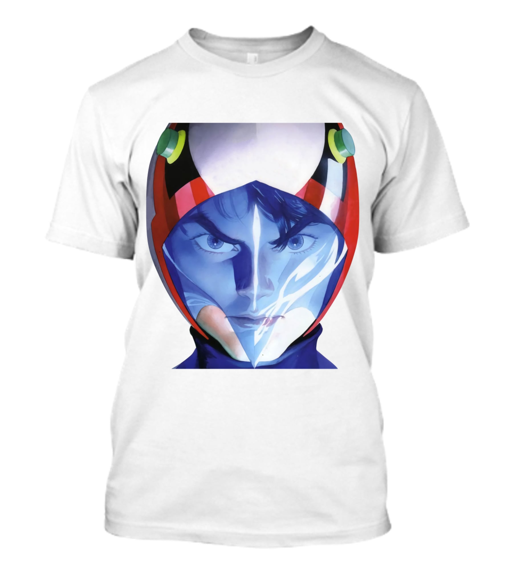 Battle Of The Planets GuideBook Helmet Face Close-Up T-Shirt