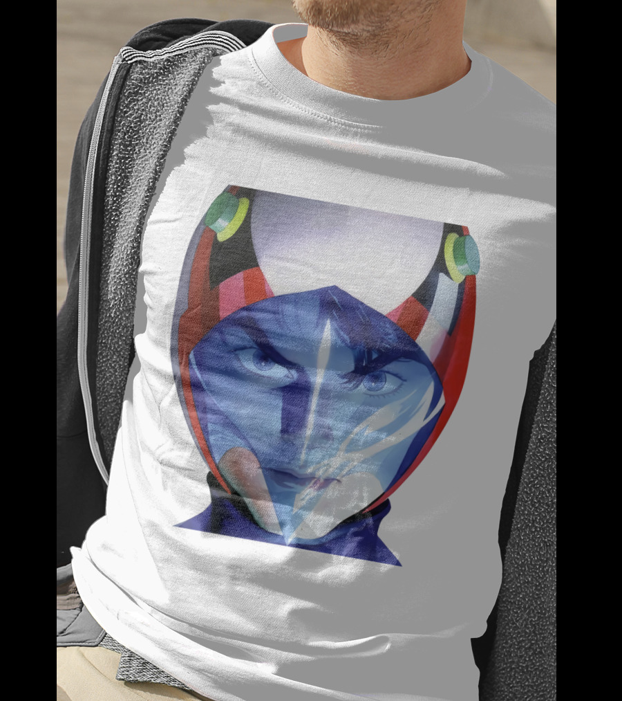 Battle Of The Planets GuideBook Helmet Face Close-Up T-Shirt