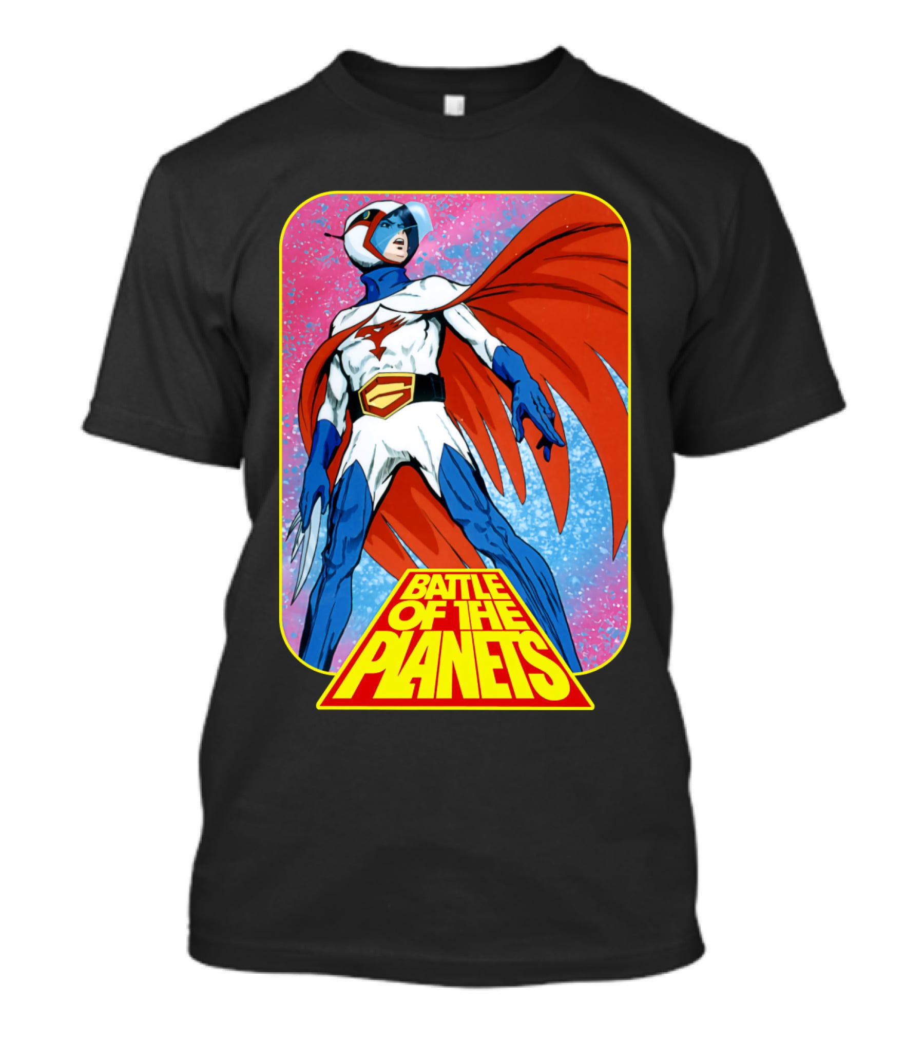 Battle Of The Planets G-Force Heroic Stance In Space Background T-Shirt