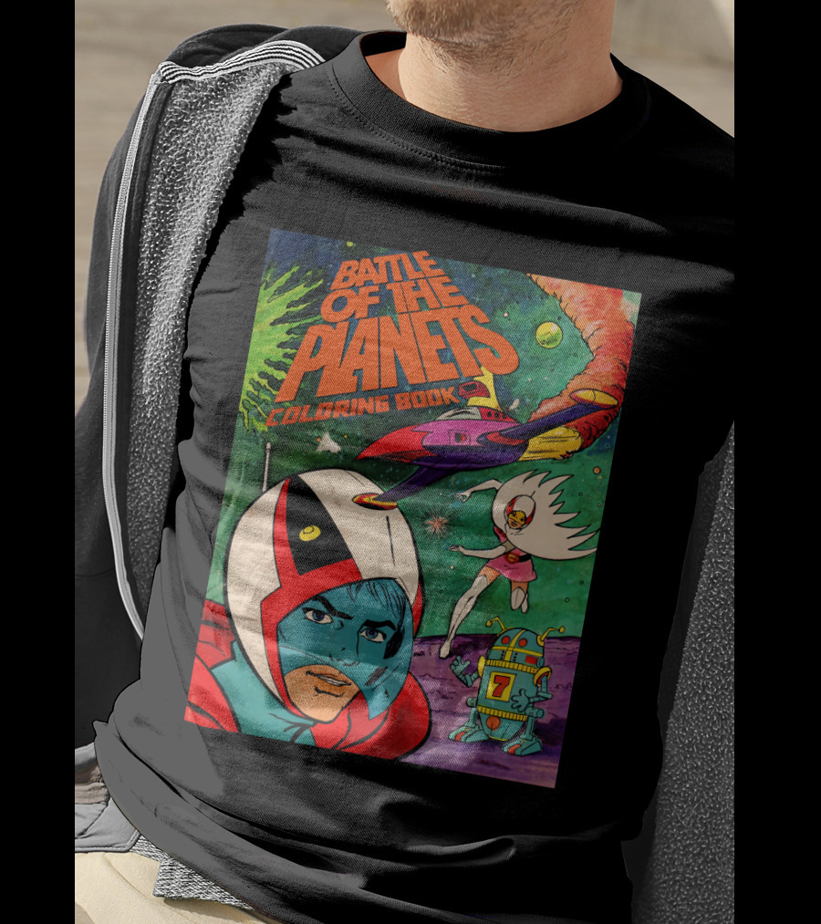 Battle Of The Planets Coloring Book Space Adventure Galaxy Team 7 Robot T-Shirt