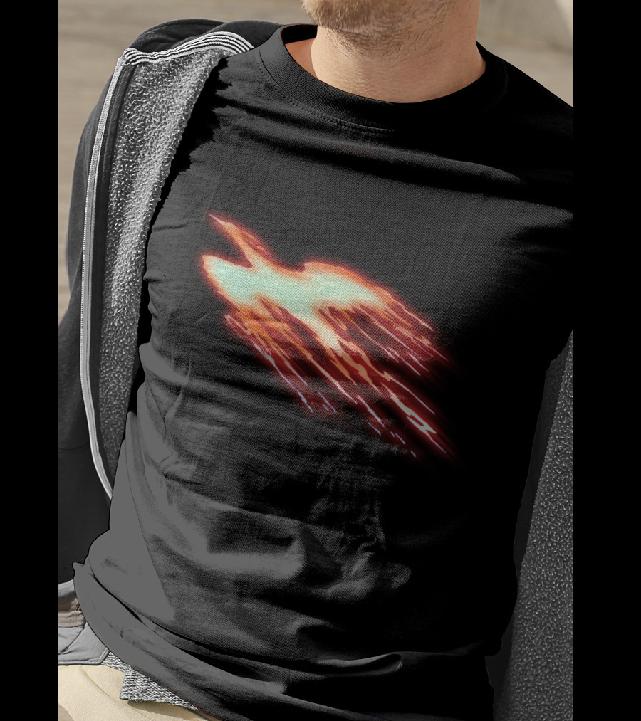 God Phoenix Fiery Bird Soaring With Bright Red And Orange Flames T-Shirt